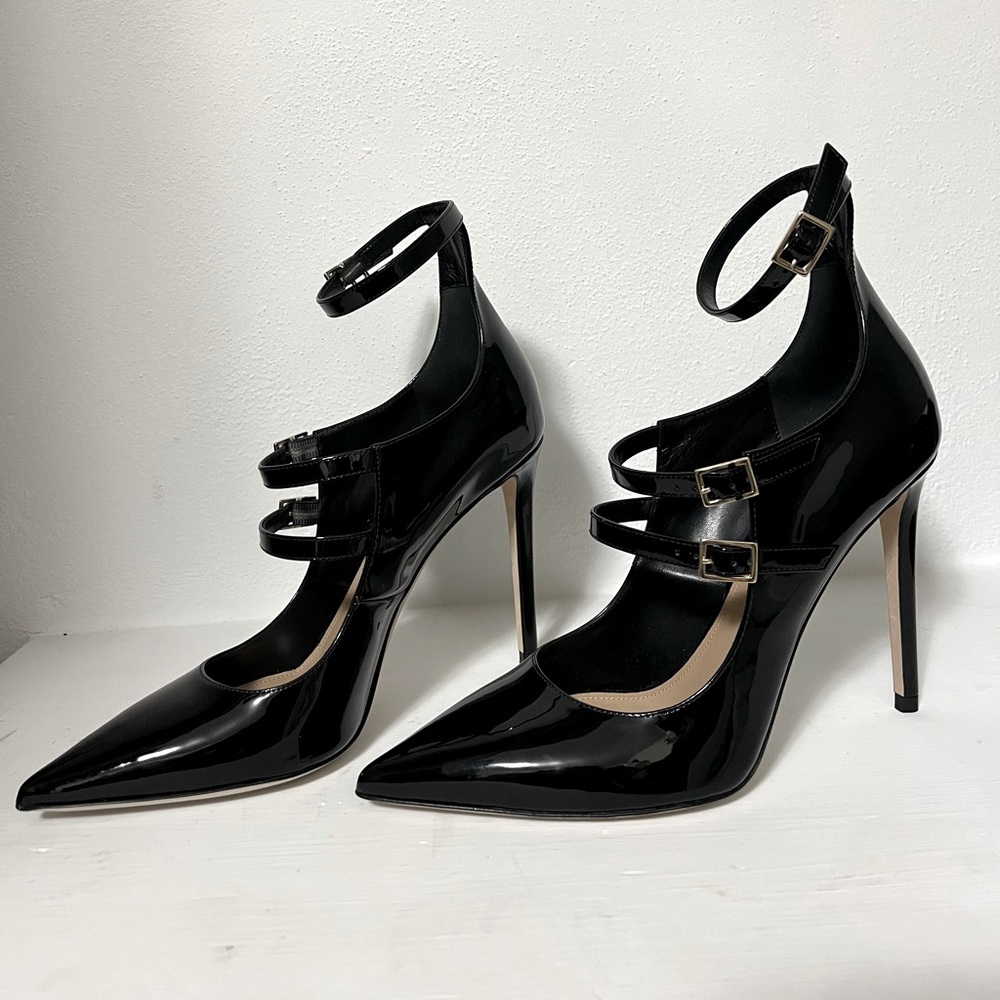 Tamara Melon Black Gloss Pumps